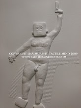 tactile mind diagram 17, by Lisa J. Murphy. Tactile picture of a naked man dressed as a robot. 