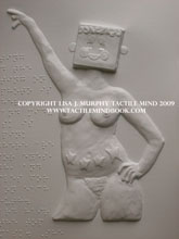 tactile mind diagram 3, by Lisa J. Murphy. Tactile picture of a naked woman dancing. 