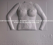 tactile atelier bookmark diagram 3, by Lisa J. Murphy. Tactile picture of a woman's torso.