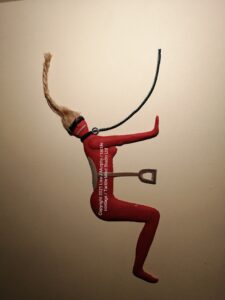 tactile cordage by Lisa J. Murphy. A sculpture image of a woman on all fours, turned sideways. 