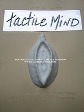 Tactile Mind by Lisa J. Murphy. Cover page of title and large vulva before thermoform.